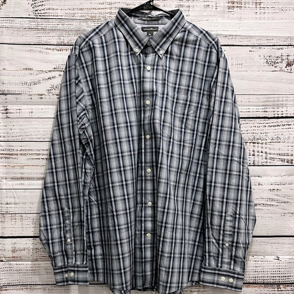 Eddie Bauer Plaid Wrinkle Free Relaxed Fit‎ Button Up Shirt | XL - Picture 1 of 5